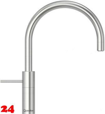 QUOOKER NORDIC Round Kchenarmatur Voll Edelstahl Einhebelmischer / Spltischarmatur mit Festauslauf 360 schwenkbarer Auslauf