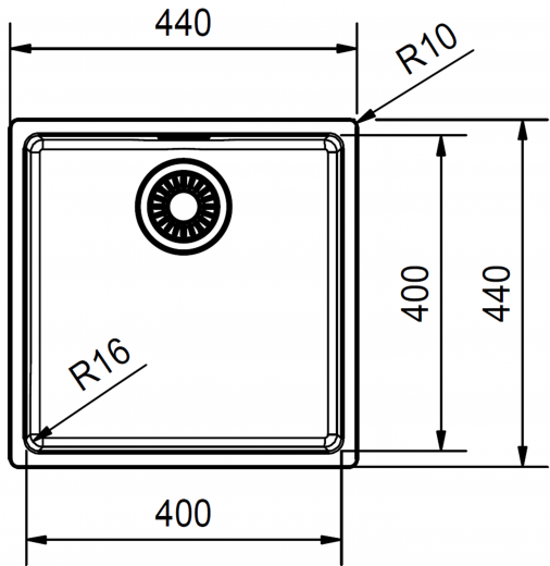 FRANKE Kchensple Maris MRX 210-40 Edelstahlsple Slimtop / Flchenbndig mit Siebkorb als Stopfenventil