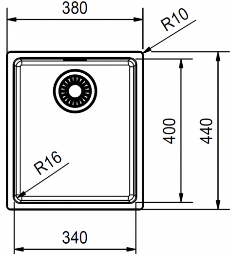 FRANKE Kchensple Maris MRX 210-34 Edelstahlsple Slimtop / Flchenbndig mit Siebkorb als Stopfenventil