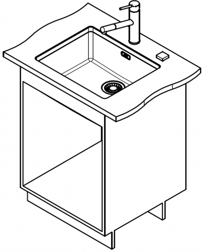 FRANKE Kchensple Maris MRX 110-50 Unterbausple (Montage unter die Arbeitsplatte) mit Siebkorb als Stopfenventil