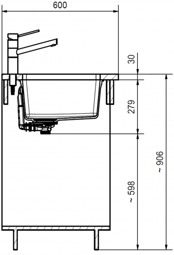 FRANKE Kchensple Maris MRG 110-52 Fragranit+ Granitsple Unterbau (Montage unter die Arbeitsplatte) mit Siebkorb als Stopfenventil