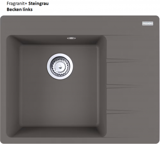 FRANKE Kchensple Centro CNG 611-62A Fragranit+ Einbausple / Granitsple Flchenbndig mit Siebkorb als Drehknopfventil