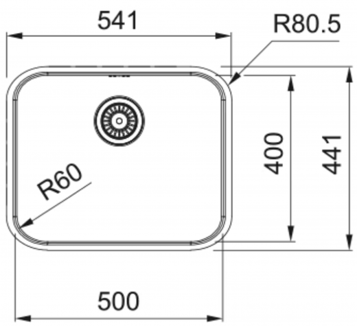 FRANKE Kchensple Smart SRX 210-50 Edelstahlsple Slimtop / Flchenbndig mit Siebkorb als Stopfenventil