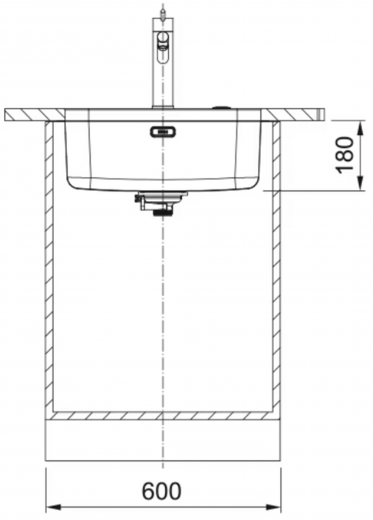 FRANKE Kchensple Smart SRX 110-50 Unterbausple (Montage unter die Arbeitsplatte) mit Siebkorb als Drehknopfventilventil