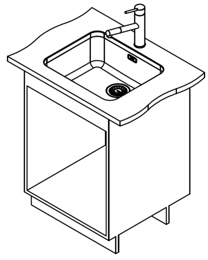 FRANKE Kchensple Epos EOX 110-50/41 Unterbausple (Montage unter die Arbeitsplatte) mit Integralablauf und Siebkorb als Stopfenventil