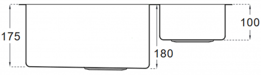 BERNUS Kchensple Cubus 590 SOFT Edelstahlsple Flachrand / Flchenbndig mit Hahnlochbank und Siebkorb als Stopfenventil