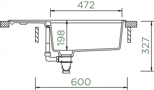 SCHOCK Kchensple Tia D-100LS Cristadur Nano-Granitsple / Einbausple mit Drehexcenter