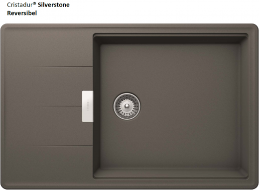 SCHOCK Kchensple Tia D-100LS Cristadur Nano-Granitsple / Einbausple mit Drehexcenter