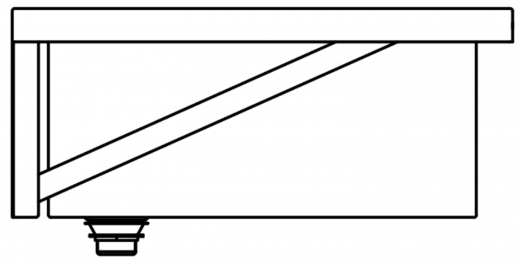 DREILICH Arbeits-/ Mehrzweckbecken 424K-2000 wandhngend gekantetes und geschweites Becken Lnge 2000mm (3504180008)