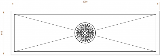 DREILICH Arbeits-/ Mehrzweckbecken 424KS-2000 wandhngend als Werkraum-/ Schlammfangbecken Becken Lnge 2000mm (3504180016)