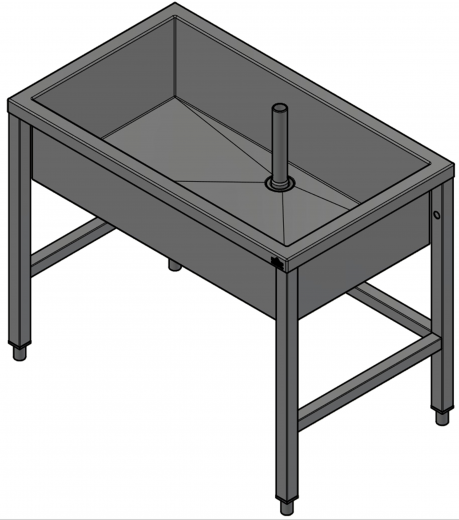 DREILICH Arbeits-/ Mehrzweckbecken 424U-1000 mit Untergestell gekantetes und geschweites Becken Lnge 1000mm (3504180017)