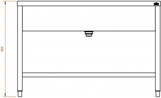 DREILICH Arbeits-/ Mehrzweckbecken 424U-1200 mit Untergestell gekantetes und geschweites Becken Lnge 1200mm (3504180018)