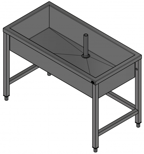 DREILICH Arbeits-/ Mehrzweckbecken 424U-1200 mit Untergestell gekantetes und geschweites Becken Lnge 1200mm (3504180018)