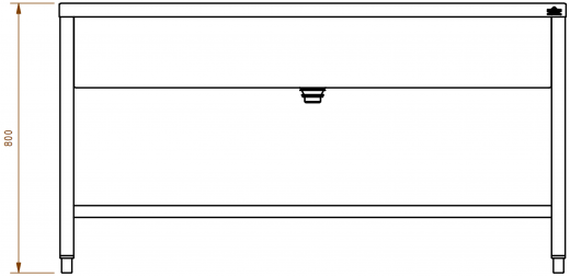 DREILICH Arbeits-/ Mehrzweckbecken 424U-1500 mit Untergestell gekantetes und geschweites Becken Lnge 1500mm (3504180019)