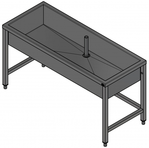 DREILICH Arbeits-/ Mehrzweckbecken 424U-1500 mit Untergestell gekantetes und geschweites Becken Lnge 1500mm (3504180019)