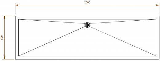 DREILICH Arbeits-/ Mehrzweckbecken 424U-2000 mit Untergestell gekantetes und geschweites Becken Lnge 2000mm (3504180020)