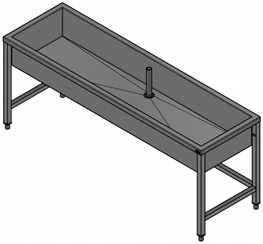 DREILICH Arbeits-/ Mehrzweckbecken 424U-2000 mit Untergestell gekantetes und geschweites Becken Lnge 2000mm (3504180020)