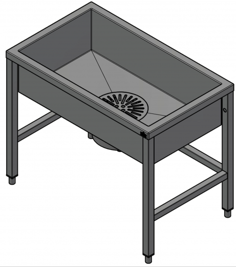 DREILICH Arbeits-/ Mehrzweckbecken 424US-1000 Schlammfangbecken mit Untergestell Lnge 1000mm (3504180053)