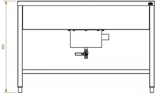 DREILICH Arbeits-/ Mehrzweckbecken 424US-1200 Schlammfangbecken mit Untergestell Lnge 1200mm (3504180055)