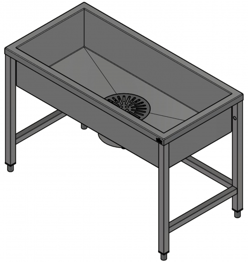 DREILICH Arbeits-/ Mehrzweckbecken 424US-1200 Schlammfangbecken mit Untergestell Lnge 1200mm (3504180055)