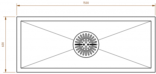 DREILICH Arbeits-/ Mehrzweckbecken 424US-1500 Schlammfangbecken mit Untergestell Lnge 1500mm (3504180056)