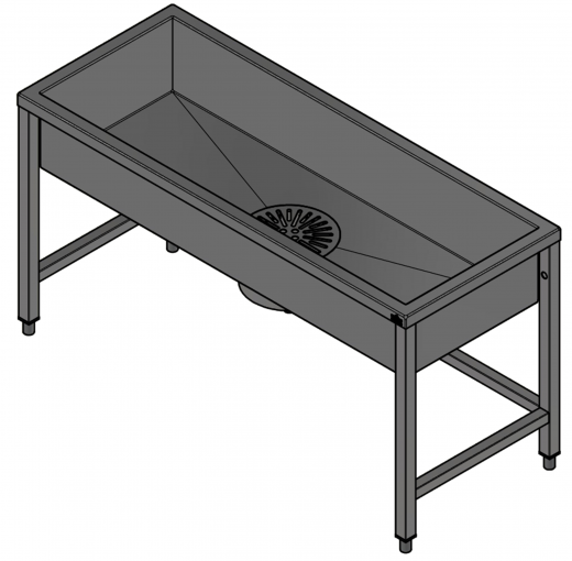 DREILICH Arbeits-/ Mehrzweckbecken 424US-1500 Schlammfangbecken mit Untergestell Lnge 1500mm (3504180056)