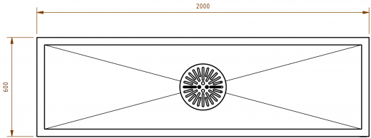 DREILICH Arbeits-/ Mehrzweckbecken 424US-2000 Schlammfangbecken mit Untergestell Lnge 2000mm (3504180057)