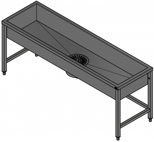 DREILICH Arbeits-/ Mehrzweckbecken 424US-2000 Schlammfangbecken mit Untergestell Lnge 2000mm (3504180057)