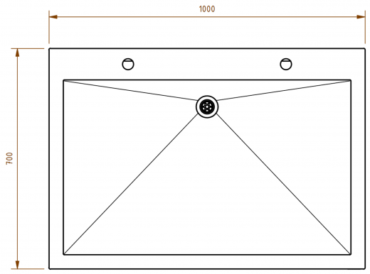 DREILICH Arbeits-/ Mehrzweckbecken 424UH-1000 mit Untergestell und Hahnlochbank Lnge 1000mm (3504180086)