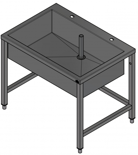 DREILICH Arbeits-/ Mehrzweckbecken 424UH-1000 mit Untergestell und Hahnlochbank Lnge 1000mm (3504180086)