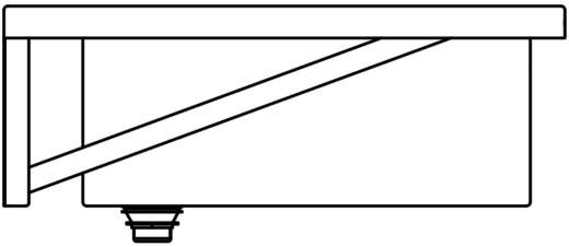 DREILICH Arbeits-/ Mehrzweckbecken 424KH-1000 mit Hahnlochbank wandhngend gekantetes und geschweites Becken Lnge 1000mm (3504180082)