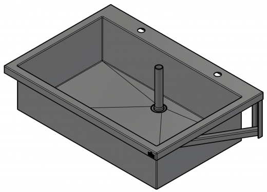 DREILICH Arbeits-/ Mehrzweckbecken 424KH-1000 mit Hahnlochbank wandhngend gekantetes und geschweites Becken Lnge 1000mm (3504180082)