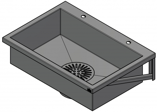 DREILICH Arbeits-/ Mehrzweckbecken 424KSH-1000 wandhngend als Werkraum-/ Schlammfangbecken mit Hahnlochbank Becken Lnge 1000mm (3504180090)