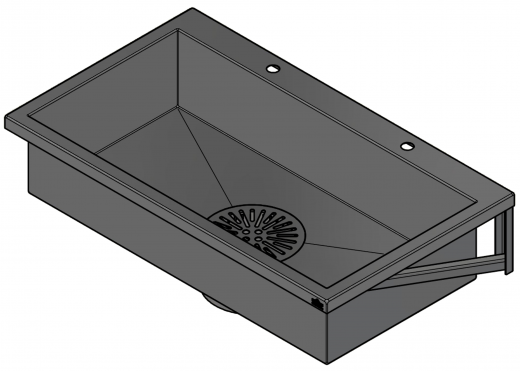 DREILICH Arbeits-/ Mehrzweckbecken 424KSH-1200 wandhngend als Werkraum-/ Schlammfangbecken mit Hahnlochbank Becken Lnge 1200mm (3504180091)