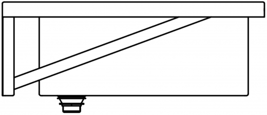 DREILICH Arbeits-/ Mehrzweckbecken 424KH-1200 mit Hahnlochbank wandhngend gekantetes und geschweites Becken Lnge 1200mm (3504180083)