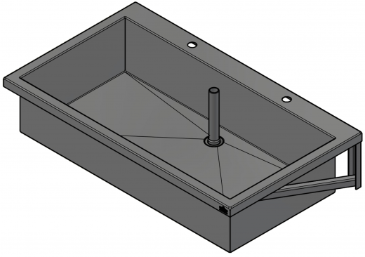 DREILICH Arbeits-/ Mehrzweckbecken 424KH-1200 mit Hahnlochbank wandhngend gekantetes und geschweites Becken Lnge 1200mm (3504180083)