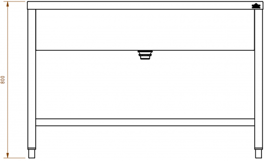 DREILICH Arbeits-/ Mehrzweckbecken 424UH-1200 mit Untergestell und Hahnlochbank Lnge 1200mm (3504180087)