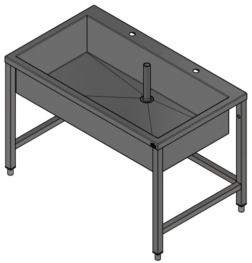 DREILICH Arbeits-/ Mehrzweckbecken 424UH-1200 mit Untergestell und Hahnlochbank Lnge 1200mm (3504180087)