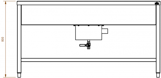 DREILICH Arbeits-/ Mehrzweckbecken 424USH-1500 Schlammfangbecken mit Untergestell und Hahnlochbank Lnge 1500mm (3504180096)