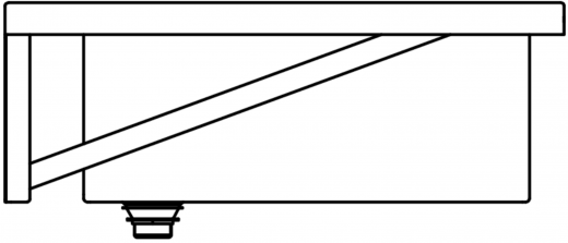 DREILICH Arbeits-/ Mehrzweckbecken 424KH-1500 mit Hahnlochbank wandhngend gekantetes und geschweites Becken Lnge 1500mm (3504180084)