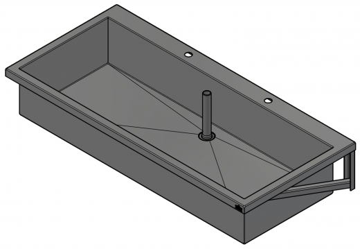 DREILICH Arbeits-/ Mehrzweckbecken 424KH-1500 mit Hahnlochbank wandhngend gekantetes und geschweites Becken Lnge 1500mm (3504180084)