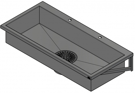 DREILICH Arbeits-/ Mehrzweckbecken 424KSH-1500 wandhngend als Werkraum-/ Schlammfangbecken mit Hahnlochbank Becken Lnge 1500mm (3504180092)