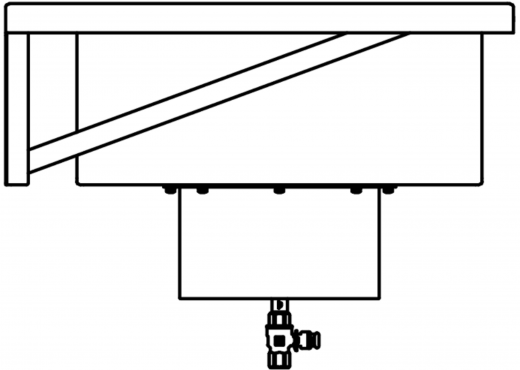 DREILICH Arbeits-/ Mehrzweckbecken 424KSH-2000 wandhngend als Werkraum-/ Schlammfangbecken mit Hahnlochbank Becken Lnge 2000mm (3504180093)