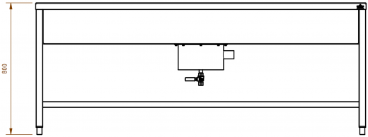 DREILICH Arbeits-/ Mehrzweckbecken 424USH-2000 Schlammfangbecken mit Untergestell und Hahnlochbank Lnge 2000mm (3504180097)