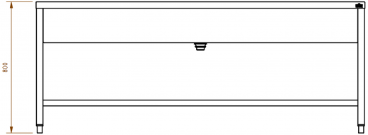 DREILICH Arbeits-/ Mehrzweckbecken 424UH-2000 mit Untergestell und Hahnlochbank Lnge 2000mm (3504180089)