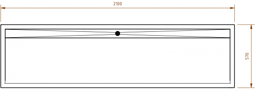 DREILICH Waschrinne 510-2100 mit Schrze wandhngend gekantete und geschweite Konstruktion Lnge 2100mm (3502180073)