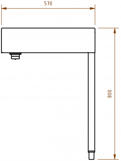 DREILICH Waschrinne 510 WF-1200 mit Schrze wandhngend mit Winkelfen gekantete und geschweite Konstruktion Lnge 1200mm (3502180224)