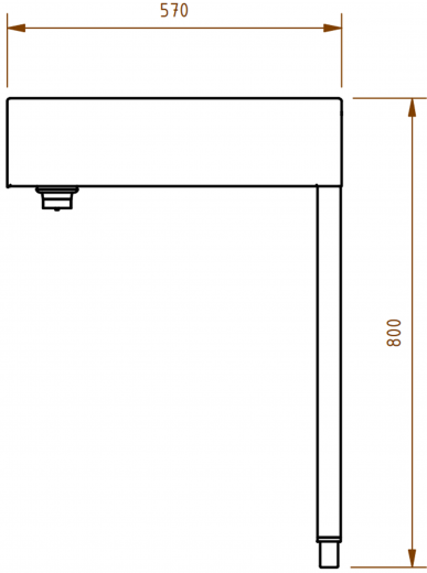 DREILICH Waschrinne 510 WF-1400 mit Schrze wandhngend mit Winkelfen gekantete und geschweite Konstruktion Lnge 1400mm (3502180225)