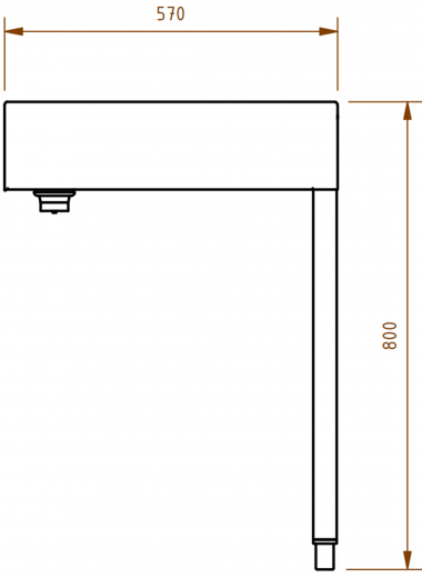 DREILICH Waschrinne 510 WF-1800 mit Schrze wandhngend mit Winkelfen gekantete und geschweite Konstruktion Lnge 1800mm (3502180227)