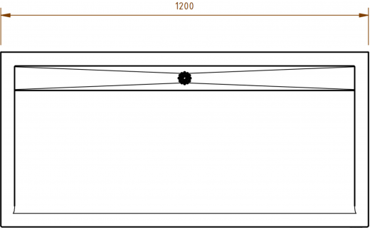 DREILICH Waschrinne 510 UB-1200 mit Schrze bodenstehend mit Unterbau gekantete und geschweite Konstruktion Lnge 1200mm (3502180252)